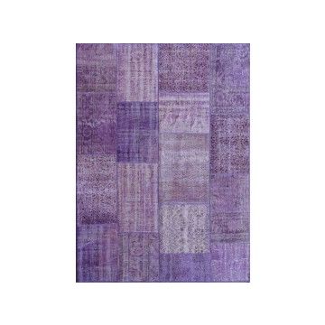 Rugsville Vintage Turkish Overdyed Patchwork Purple Passion Rug 6x9