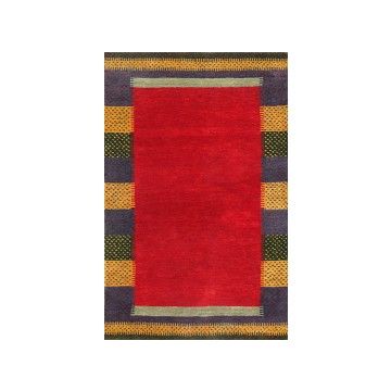 Rugsville Gabbeh Red Wool Carpet 5' x 8'