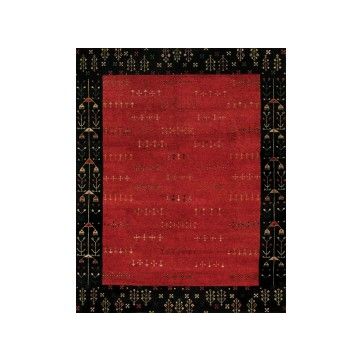 Rugsville Gabbeh Tribal Red Black Wool Carpet 3' x 12'