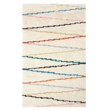 Rainbow Ivory Wool Handmade Carpet 