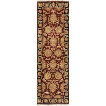 Rugsville Agra Red Black Runner Carpet 2'6" x 6'