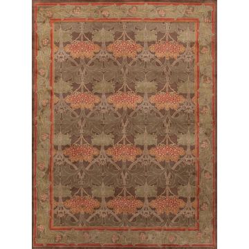 Arts & Crafts Cecil Brown Handmade Wool Carpet 12012