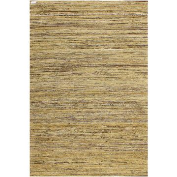 Rugsville Contemporary Silk Yellow Carpet 4' x 6'