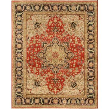 Rugsville Laila Heriz Rust Blue Hand Knotted Wool Carpet 8' x 10'