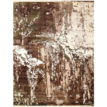 Rugsville Modern Art Multi Wool Silk Oxydye Carpet 8' x 10'