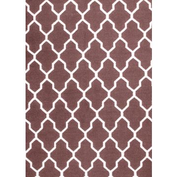 Rugsville Tuscan Trellis Brown Wool Carpet 5' x 8'