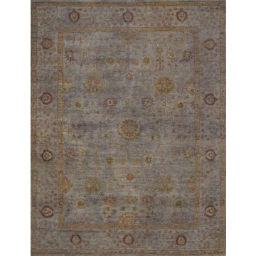 Rugsville Overdyed Dark Grey Wool Carpet 8' x 10'