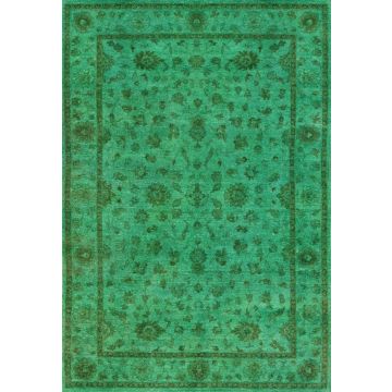 Rugsville Overdyed Green Wool Carpet 6' x 9'