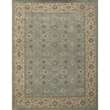 Rugsville Persian Court Blue Beige Wool Rug 11851-9x12