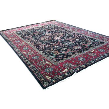 Rugsville Shalimar Black Red Wool Hand Knotted Carpet 10' x 14'