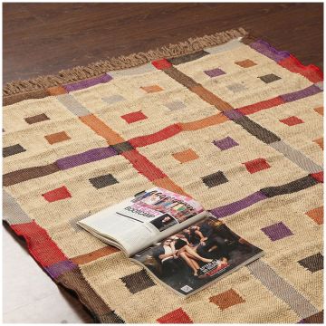 Rugsville Southwestern Multi HandmadeDhurrie Carpet 4' x 6'