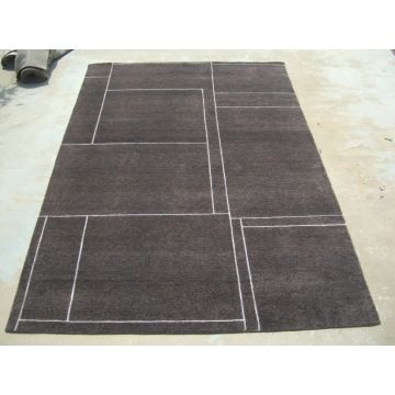 Rugsville Tibetan Brown Ivory Wool & Silk Carpet 4' x 6'