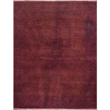 Rugsville Traditional Overdyed Purple Wool Carpet 8' x 10'