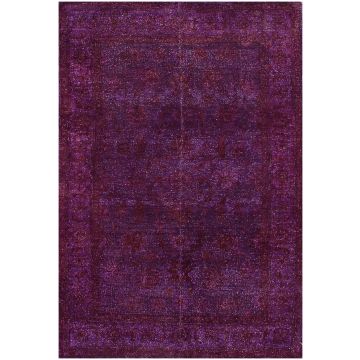 Rugsville Traditional Overdyed Purple Wool Carpet 4' x 6'