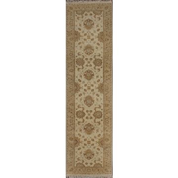 Rugsville Ziegler Sultanabad Floral Ivory Camel Wool Carpet 2'6" x 10'