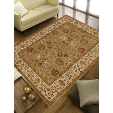 Rugsville Tomasa Traditional Light Green Vegetable Dyes Floral Hand Knotted Wool Carpet 4' x 6'