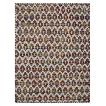Rugsville Hover Multi Hand Made Wool Dhurrie Carpet