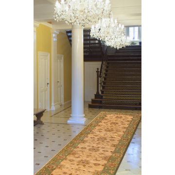 Rugsville Cernica Persian Floral Beige Green Wool Runner Carpet 2'6"x12' Runner