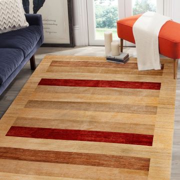 Rugsville Contemporary Ivory Opera Wool Carpet 10078