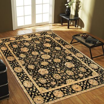 Rugsville Hand Knotted Ziegler Black Wool Carpet 8' x 10'