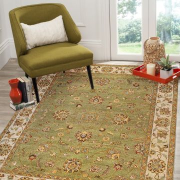 Rugsville Jacob Persian Green Beige Vegetable Dyes Hand Knotted Wool Carpet 8' x 10'