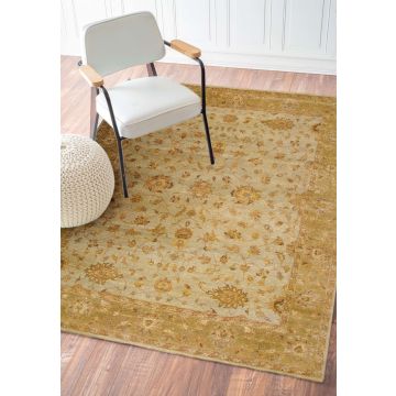 Rugsville Ziegler Silver Green Ivory Wool Carpet 8' x 10'