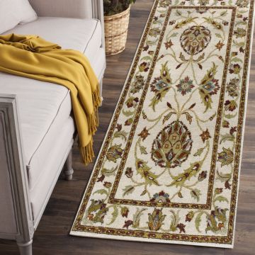 Rugsville Ziegler Beige Floral Wool Hand Knotted Carpet 10381