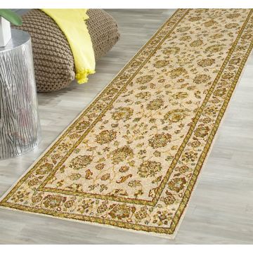 Rugsville Ziegler Traditional Floral Beige Wool Carpet 2'6" x 12' Runner