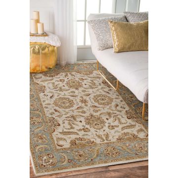 Rugsville Ziegler Beige Light Blue Wool Carpet 10393