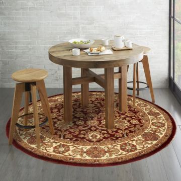 Rugsville Antique Agra Red Beige Wool Carpet 4' x 4'