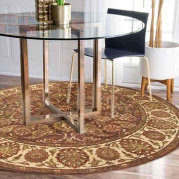 Rugsville Mumtaz Agra Light Brown Wool Carpet 7' x 7'