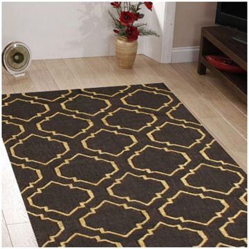 Rugsville Moroccan Trellis Black Dhurrie Carpet 4' x 6'