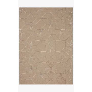  Wagon Sand Modern Handmade Wool & Silk Carpet 