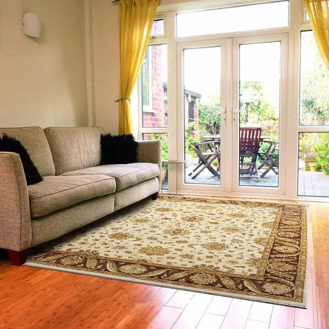 Ziegler Traditional Beige, Hand-knotted wool · 8′ × 10′